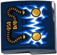 LEGO part Slope, Curved 2 x 2 x 2/3 with Electric Terminals and White and Blue Sparks Pattern (Sticker) - Set 70754 15068pb033