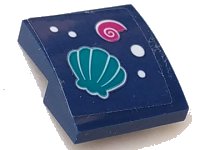 LEGO onderdeel Slope, Curved 2 x 2 x 2/3 with Dark Turquoise and Magenta Shells and 4 White Spots Pattern (Sticker) - Set 41364 15068pb281