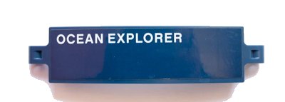 LEGO onderdeel Technic, Panel Curved 3 x 13 with 'OCEAN EXPLORER' Pattern Model Left Side (Sticker) - Set 42064 (18944pb017L)