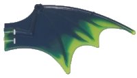 LEGO part Dragon Wing 13 x 8 with Trans-Neon Green Trailing Edge Pattern 23989pb04