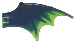 LEGO onderdeel Dragon Wing 13 x 8 with Trans-Neon Green Trailing Edge Pattern (23989pb04)