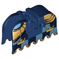 LEGO onderdeel Horse Barding, Ruffled Edge with Gold Crowns and Gold Plate Armor Pattern (2490pb07)
