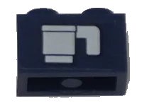 LEGO part Brick 1 x 2 with White Cup Pattern (Sticker) - Set 60197 3004pb171