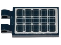 LEGO onderdeel Tile, Modified 2 x 3 with 2 Open O Clips with Silver and Dark Blue Solar Panel Pattern (Sticker) - Sets 60224 / 60225 / 60228 / 60257 30350bpb083