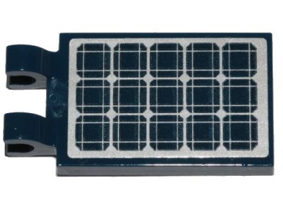 LEGO onderdeel Tile, Modified 2 x 3 with 2 Open O Clips with Silver and Dark Blue Solar Panel Pattern (Sticker) - Sets 60224 / 60225 / 60228 / 60257 (30350bpb083)