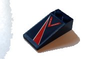 LEGO part Schräge 18 4 x 2 with Red Lightning and 'Danger Jet Intake' Pattern Model Left Side (Sticker) - Set 60177 30363pb039L