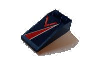 LEGO part Slope 18 4 x 2 with Red Lightning and 'Danger Jet Intake' Pattern Model Right Side (Sticker) - Set 60177 30363pb039R