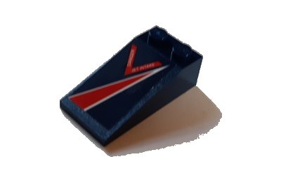 LEGO part Slope 18 4 x 2 with Red Lightning and 'Danger Jet Intake' Pattern Model Right Side (Sticker) - Set 60177 (30363pb039R)