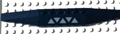 LEGO onderdeel Wedge 2 x 16 Triple with 5 White Triangles Pattern (Sticker) - Set 7751 (30382pb03)