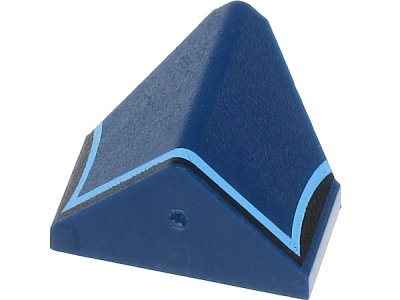 LEGO part Slope 45 2 x 1 Double / Inverted with Bottom Stud Holder with Black and Medium Blue Lines Pattern (3049cpb02)