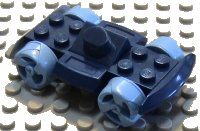 LEGO part Vehicle, Base 4 x 6 Racer Base with Medium Blue Wheels and Light Gray Bumper 30558c05