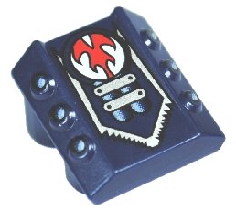 LEGO part Stein, Modified 2 x 2 No Studs, Sloped with 6 Side Pistons Raised and Rip Pattern (30603pb17)