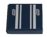 LEGO part Carreau 2 x 2 avec motif rayures blanches et '555' (Autocollant) - Set 8194 3068pb0298