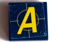 LEGO onderdeel Tile 2 x 2 with Yellow Agents Logo Pattern (Sticker) - Set 8636 3068pb1015