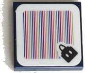 LEGO part Tile 2 x 2 with Super Mario Scanner Code Bob-omb Pattern (Sticker) - Sets 71396 / 71408 3068pb1883
