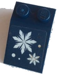 LEGO part Schräge 33 3 x 2 mit weißem Schneeflocken-Muster (Aufkleber) – Set 41324 3298pb077