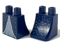 LEGO onderdeel Lower Body, Skirt with Robe over Metallic Light Blue Dress, Silver Hem and Dots Pattern 36036pb007