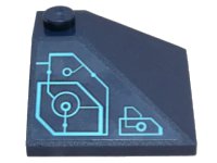 LEGO part Slope 33 3 x 3 Double Convex with Medium Azure Schematic Circles and Lines Pattern Model Right Side (Sticker) - Set 71200 3675pb02R