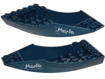 LEGO onderdeel Cockpit 10 x 6 x 2 Curved with 'Maria' Pattern on Both Sides (Stickers) - Set 70419 (47406pb002)