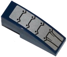 LEGO onderdeel Slope, Curved 3 x 1 with Silver Armor Plates and Black Rivets Pattern (Sticker) - Sets 70314 / 70316 / 70321 / 70323 (50950pb102)