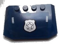 LEGO onderdeel Wedge 4 x 6 x 2/3 Triple Curved with Police Silver Star Badge and White '60007' Pattern (Sticker) - Set 60007 52031pb058