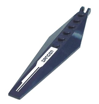LEGO onderdeel Hinge Plate 3 x 12 with Angled Side Extensions and Tapered Ends with 'DANGER' on White Background Pattern (Sticker) - Set 8103 (57906pb001)