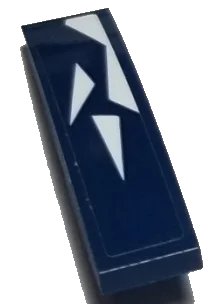 LEGO onderdeel Slope, Curved 4 x 1 with White Triangles on Dark Blue Background Pattern Model Left Side (Sticker) - Set 75885 (61678pb148L)