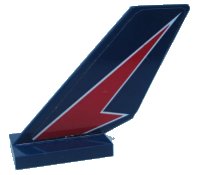 LEGO onderdeel Tail Shuttle with Red Lightning on Dark Blue Background Pattern Model Right Side (Sticker) - Set 60177 6239pb086R