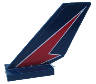 LEGO onderdeel Tail Shuttle with Red Lightning on Dark Blue Background Pattern Model Right Side (Sticker) - Set 60177 (6239pb086R)