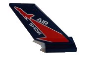 LEGO onderdeel Tail Shuttle with Red Lightning and 'AIR SHOW' Pattern on Both Sides (Stickers) - Set 60177 6239pb090