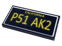 LEGO onderdeel Tile 2 x 4 with 'CALIFORNIA' and 'P51 AK2' Pattern (Sticker) - Set 10265 87079pb0926