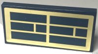 LEGO part Tile 2 x 4 with Dark Blue and Gold Solar Panel Pattern (Sticker) - Set 60350 87079pb1230