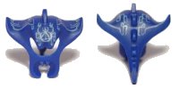 LEGO onderdeel Minifigure, Headgear Head Cover, Manta Ray with White Pattern 87758pb01