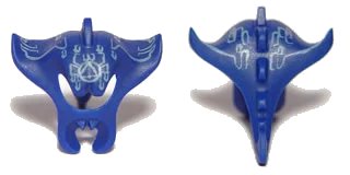 LEGO onderdeel Minifigure, Headgear Head Cover, Manta Ray with White Pattern (87758pb01)