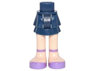 LEGO onderdeel Mini Doll Hips and Skirt Layered, Light Nougat Legs and Medium Lavender Shoes with Ankle Straps Pattern - Thick Hinge (92250c00pb02)