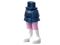 LEGO part Mini Doll Hips and Skirt Layered, Bright Pink Legs and White Boots Pattern - Thick Hinge 92250c00pb03