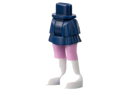 LEGO onderdeel Mini Doll Hips and Skirt Layered, Bright Pink Legs and White Boots Pattern - Thick Hinge (92250c00pb03)