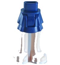 LEGO part Mini Doll Hips and Skirt Layered, Light Nougat Legs and White Sandals Pattern - Thick Hinge 92250c00pb18