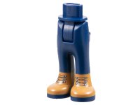 LEGO part Mini Doll Hips and Trousers with Back Pockets with Medium Nougat Boots with Dark Blue Laces and Soles Pattern - Thick Hinge 92253c00pb27