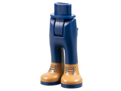 LEGO part Mini Doll Hips and Trousers with Back Pockets with Medium Nougat Boots with Dark Blue Laces and Soles Pattern - Thick Hinge (92253c00pb27)