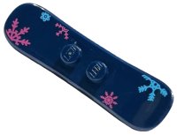 LEGO part Minifigure, Utensil Snowboard Small with Medium Blue and Dark Pink Snowflakes Pattern 93218pb01