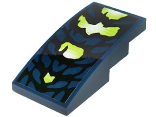 LEGO onderdeel Slope, Curved 4 x 2 with Yellowish Green and Black Scales Pattern (Sticker) - Set 70736 (93606pb044)