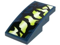 LEGO part Slope, Curved 4 x 2 with Yellowish Green and Black Scales Pattern Model Left Side (Sticker) - Set 70736 93606pb045L