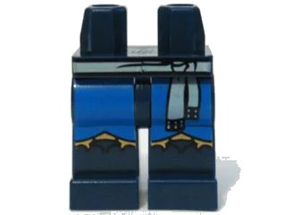 LEGO onderdeel Hips and Legs with Blue and Gold Trim and White Sash Pattern (970c00pb0044)