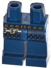 LEGO onderdeel Hips and Legs with Gold Belt and Chain Pattern 970c00pb0272
