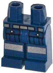 LEGO part Hips and Legs with Silver Belt, 2 Pockets and Reflective Stripes Pattern 970c00pb0293