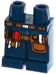 LEGO onderdeel Hips and Legs with Tool Belt with Screwdrivers, Pliers and Ruler Pattern (970c00pb0354)