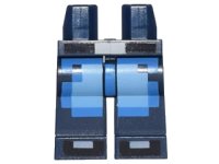 LEGO part Hips and Legs with Pixelated Blue and Medium Blue Jeans, Black Belt and Shoes Pattern 970c00pb0569