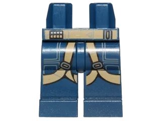 LEGO onderdeel Hips and Legs with SW U-Wing Pilot Dark Tan Belts Pattern (970c00pb0605)
