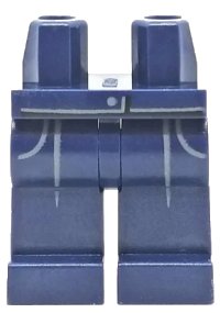 LEGO part Hips and Legs with Light Bluish Gray Pockets, Pleats, and Button Pattern 970c00pb0778